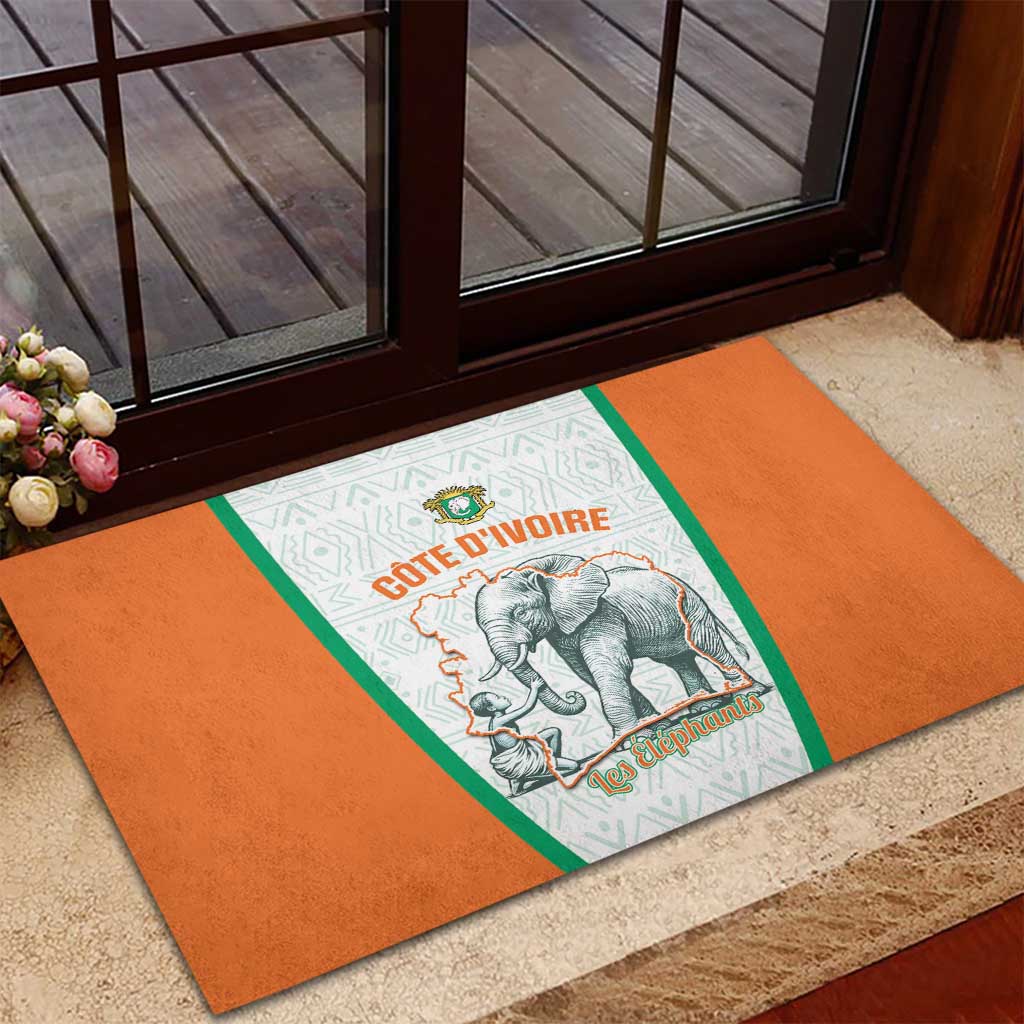 Ivory Coast Football Rubber Doormat 2026 Cote d'Ivoire Les Elephants White Version - African Pride