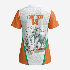 Custom Ivory Coast Football Scrub Top 2026 Cote d'Ivoire Les Elephants White Version - African Pride