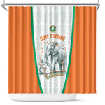 Ivory Coast Football Shower Curtain 2026 Cote d'Ivoire Les Elephants White Version - African Pride