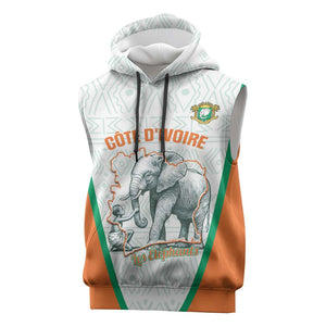 Custom Ivory Coast Football Sleeveless Hoodie 2026 Cote d'Ivoire Les Elephants White Version - African Pride
