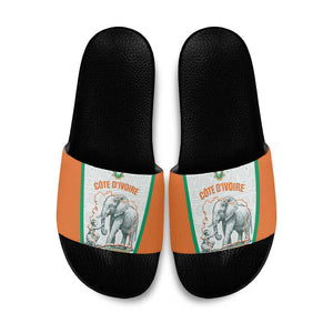 Ivory Coast Football Slide Sandals 2026 Cote d'Ivoire Les Elephants White Version - African Pride