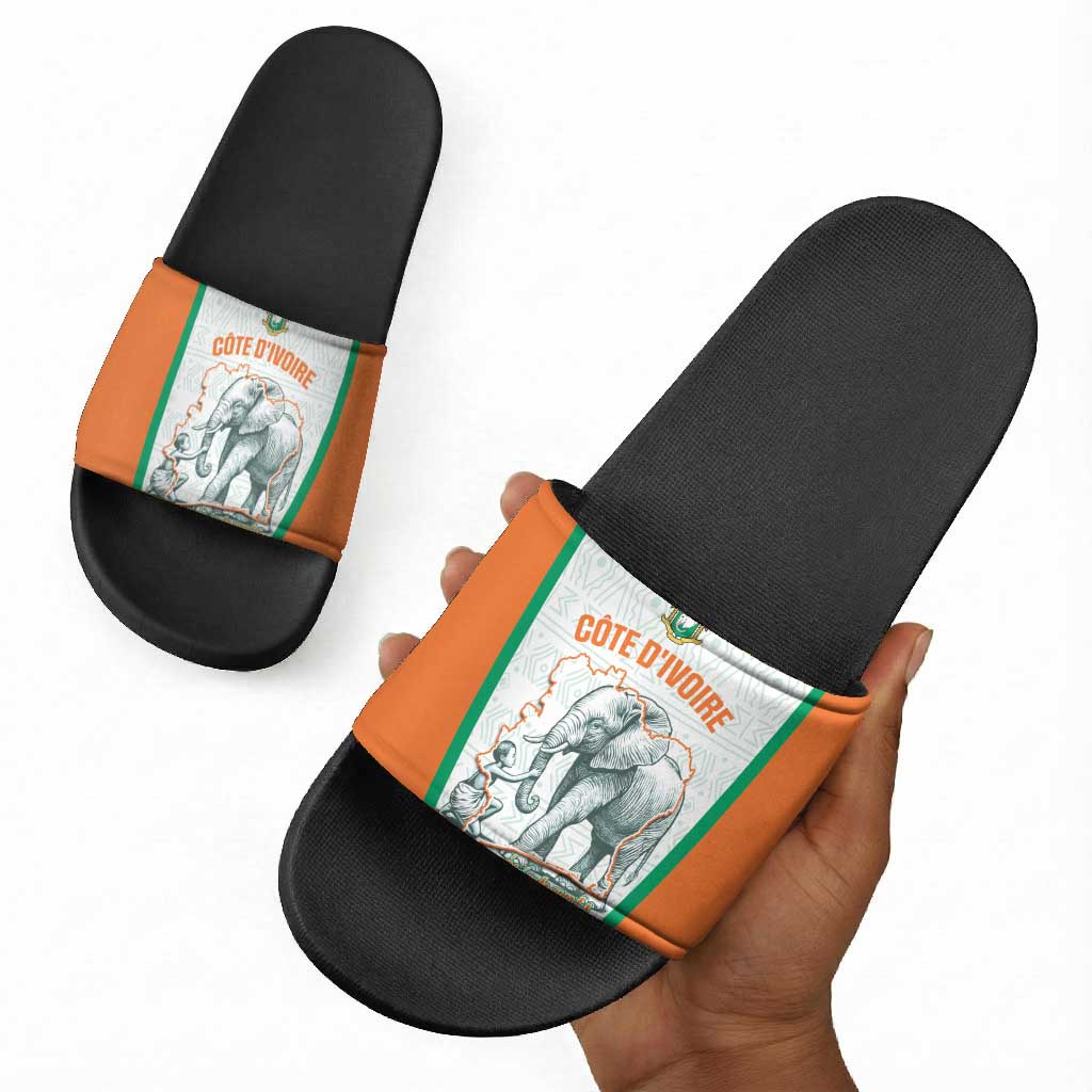 Ivory Coast Football Slide Sandals 2026 Cote d'Ivoire Les Elephants White Version - African Pride