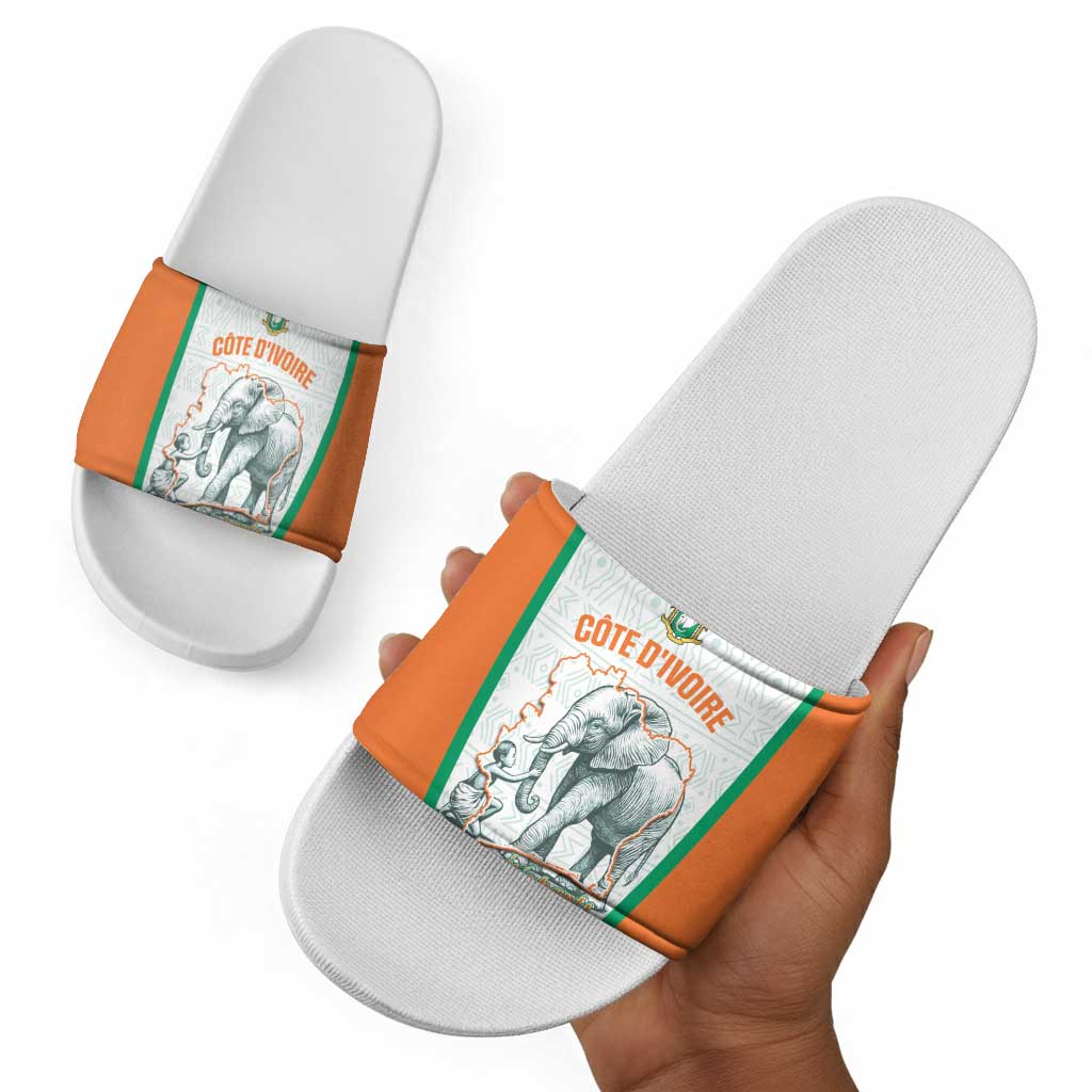 Ivory Coast Football Slide Sandals 2026 Cote d'Ivoire Les Elephants White Version - African Pride
