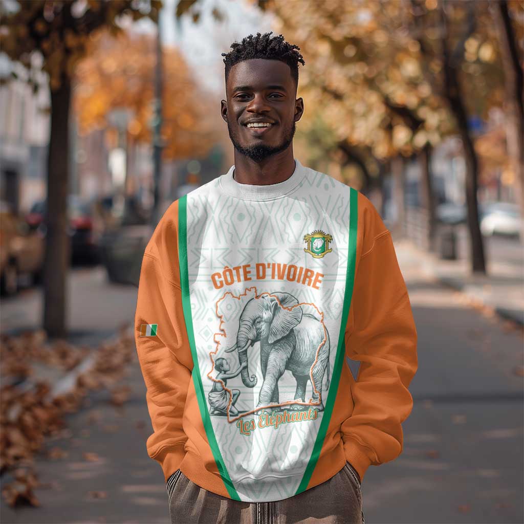Custom Ivory Coast Football Sweatshirt 2026 Cote d'Ivoire Les Elephants White Version - African Pride