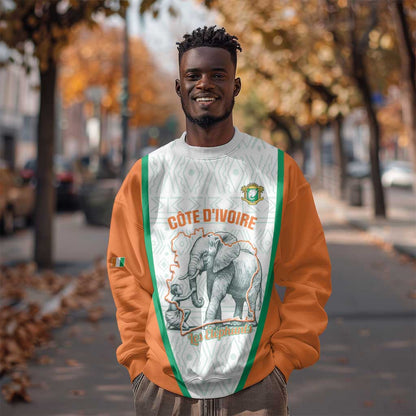 Custom Ivory Coast Football Sweatshirt 2026 Cote d'Ivoire Les Elephants White Version - African Pride