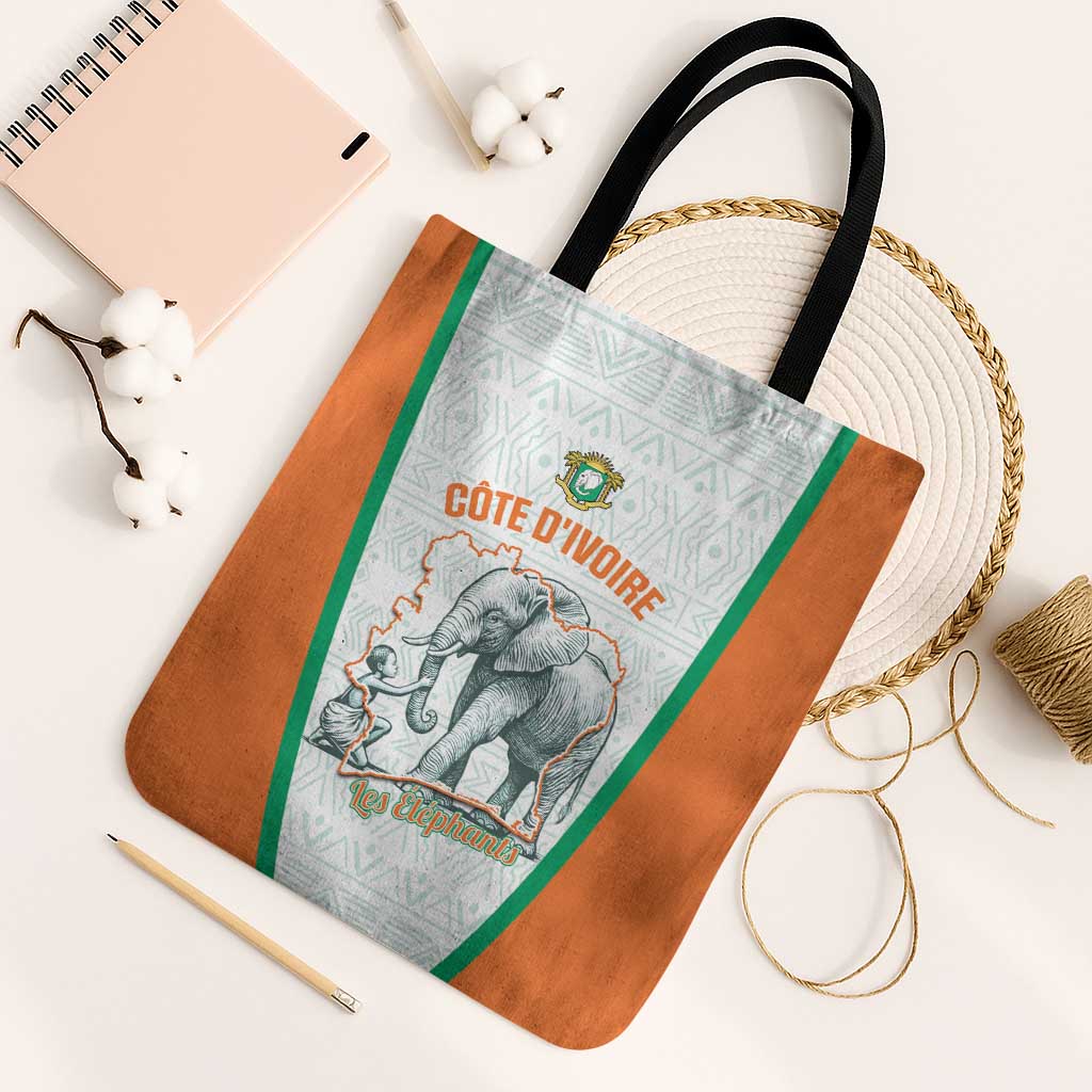 Ivory Coast Football Tote Bag 2026 Cote d'Ivoire Les Elephants White Version - African Pride