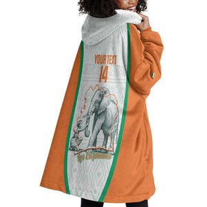 Custom Ivory Coast Football Wearable Blanket Hoodie 2026 Cote d'Ivoire Les Elephants White Version - African Pride