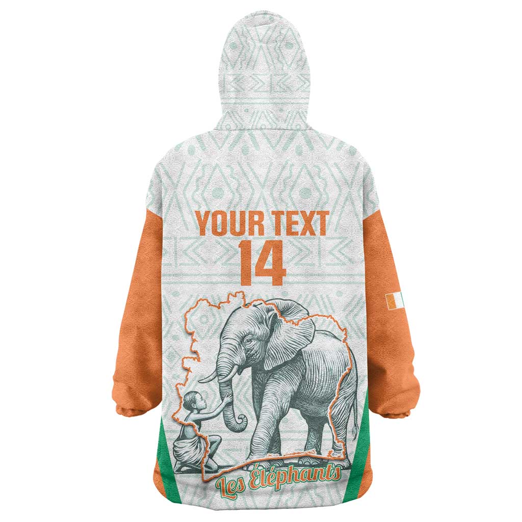Custom Ivory Coast Football Wearable Blanket Hoodie 2026 Cote d'Ivoire Les Elephants White Version - African Pride