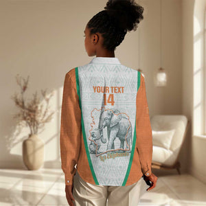 Custom Ivory Coast Football Women Casual Shirt 2026 Cote d'Ivoire Les Elephants White Version - African Pride