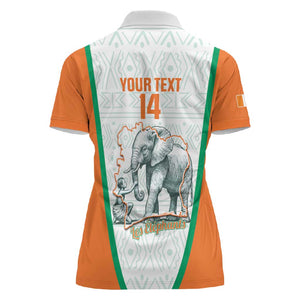 Custom Ivory Coast Football Women Polo Shirt 2026 Cote d'Ivoire Les Elephants White Version LT14