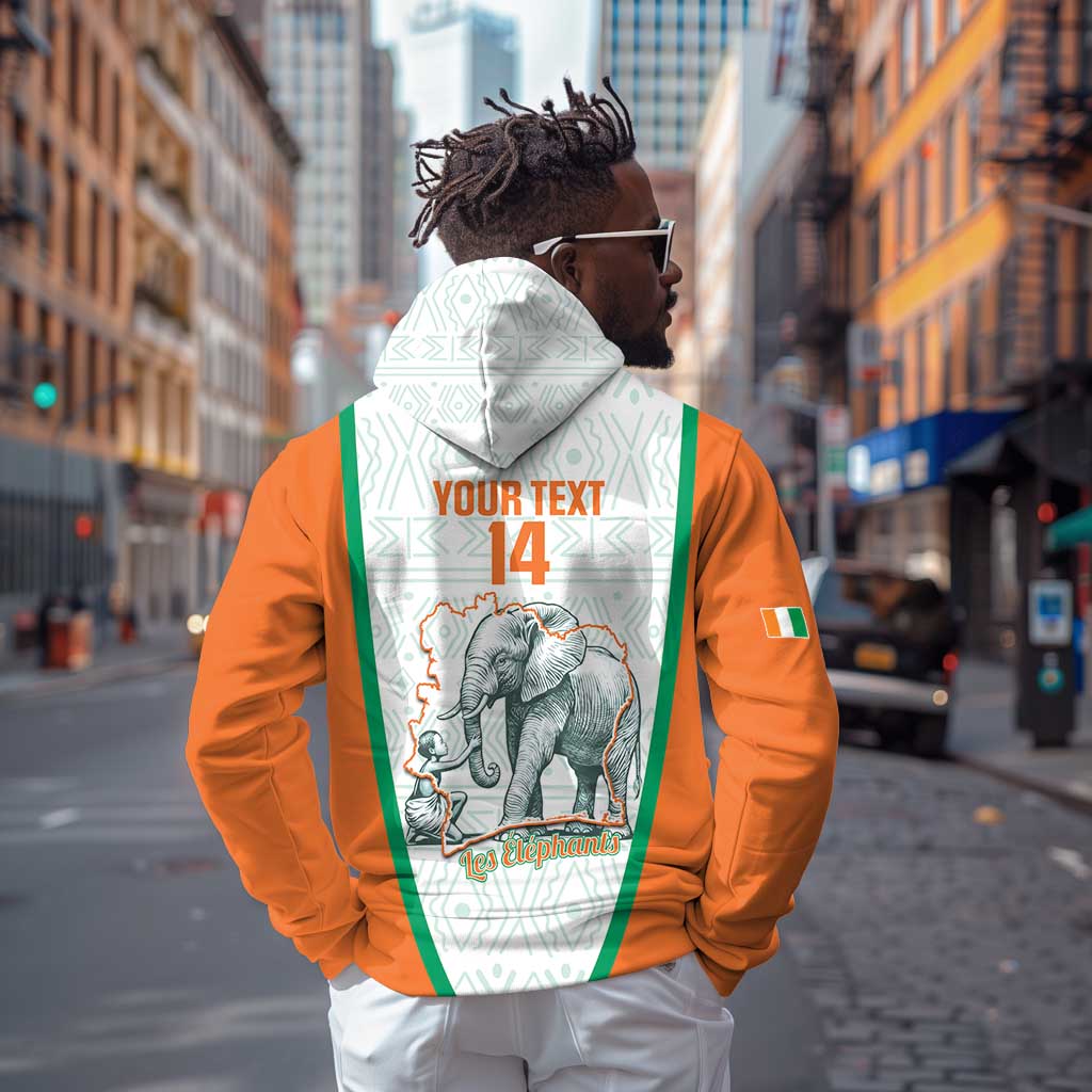 Custom Ivory Coast Football Zip Hoodie 2026 Cote d'Ivoire Les Elephants White Version - African Pride