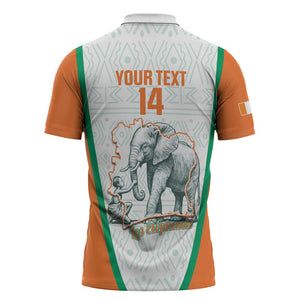 Custom Ivory Coast Football Zipper Polo Shirt 2026 Cote d'Ivoire Les Elephants White Version - African Pride