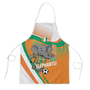 Ivory Coast Football Apron 2026 Allez Les Elephants Cute Mascot - African Pride