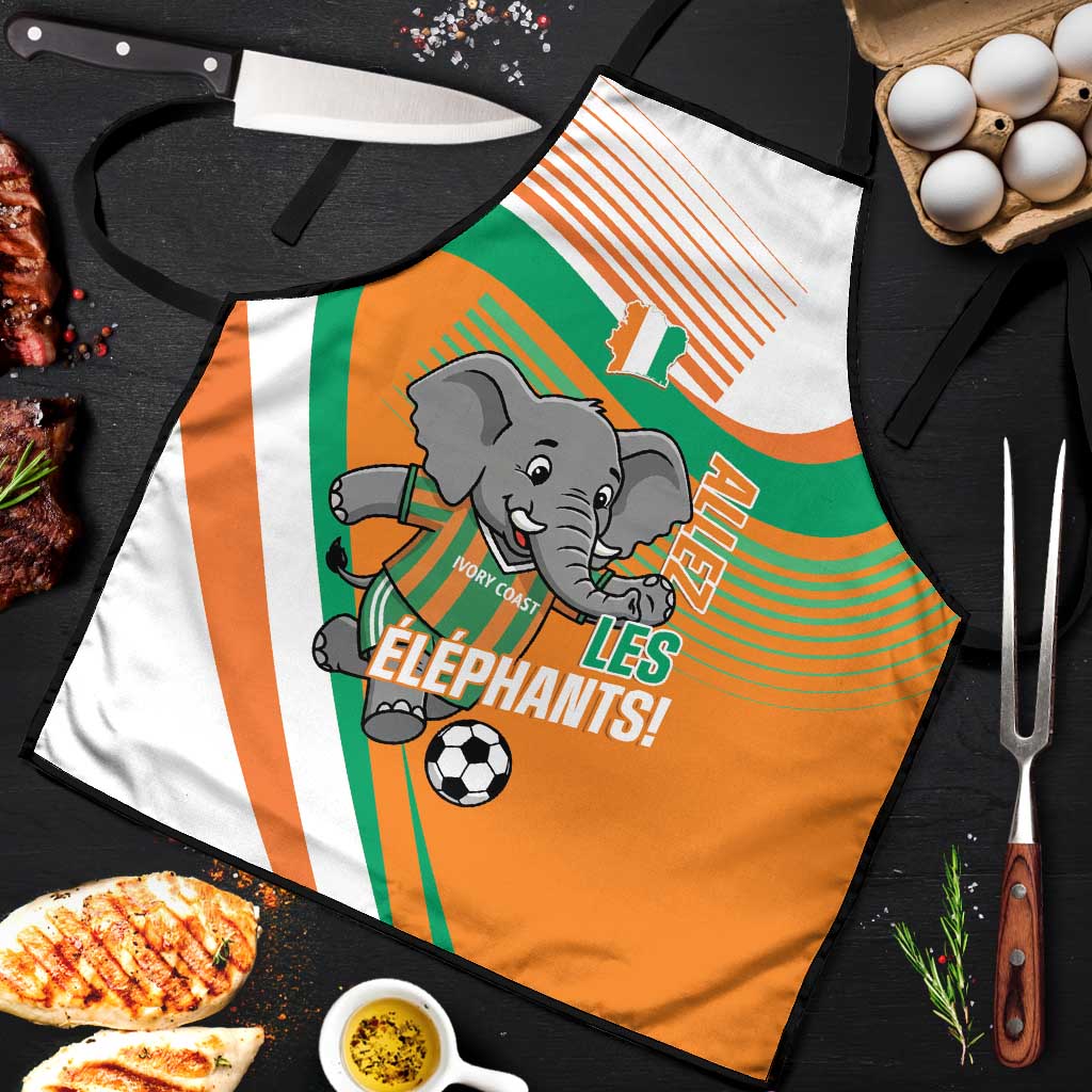 Ivory Coast Football Apron 2026 Allez Les Elephants Cute Mascot - African Pride