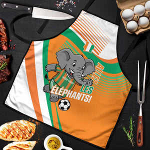 Ivory Coast Football Apron 2026 Allez Les Elephants Cute Mascot - African Pride