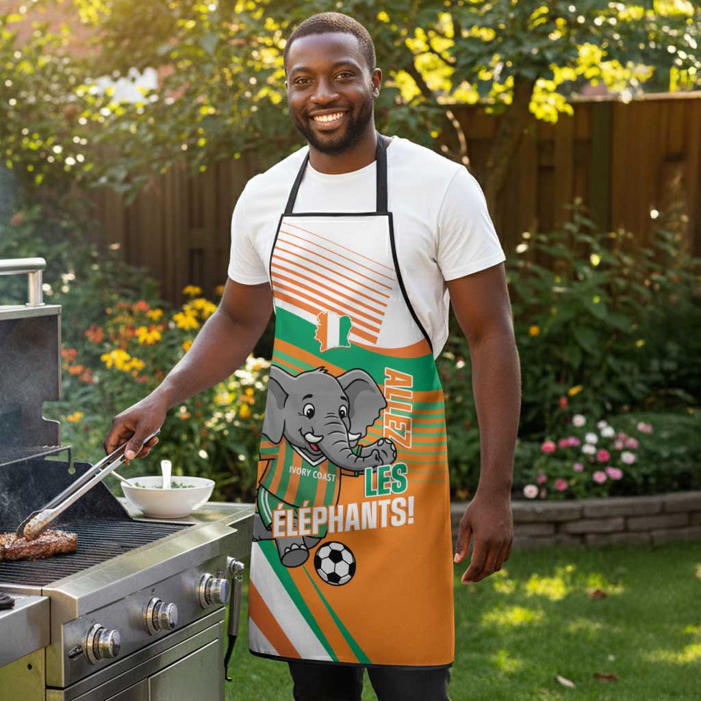 Ivory Coast Football Apron 2026 Allez Les Elephants Cute Mascot - African Pride