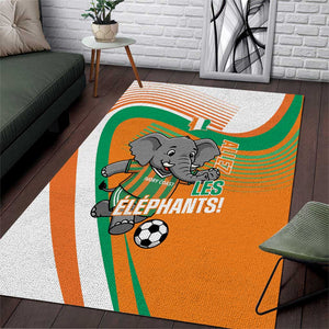 Ivory Coast Football Area Rug 2026 Allez Les Elephants Cute Mascot - African Pride