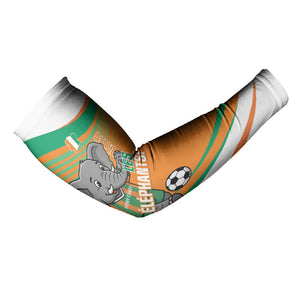 Custom Ivory Coast Football Arm Sleeves 2026 Allez Les Elephants Cute Mascot - African Pride