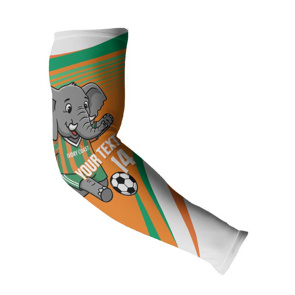 Custom Ivory Coast Football Arm Sleeves 2026 Allez Les Elephants Cute Mascot - African Pride