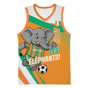Custom Ivory Coast Football Basketball Jersey 2026 Allez Les Elephants Cute Mascot - African Pride