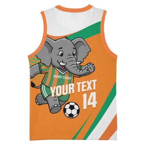 Custom Ivory Coast Football Basketball Jersey 2026 Allez Les Elephants Cute Mascot - African Pride