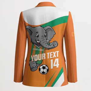 Custom Ivory Coast Football Blazer 2026 Allez Les Elephants Cute Mascot - African Pride