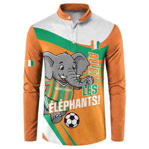 Custom Ivory Coast Football Button Sweatshirt 2026 Allez Les Elephants Cute Mascot