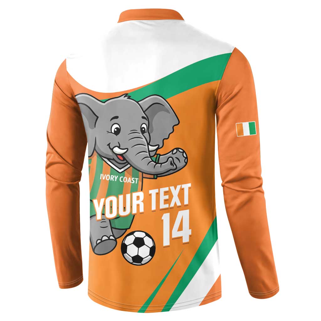 Custom Ivory Coast Football Button Sweatshirt 2026 Allez Les Elephants Cute Mascot