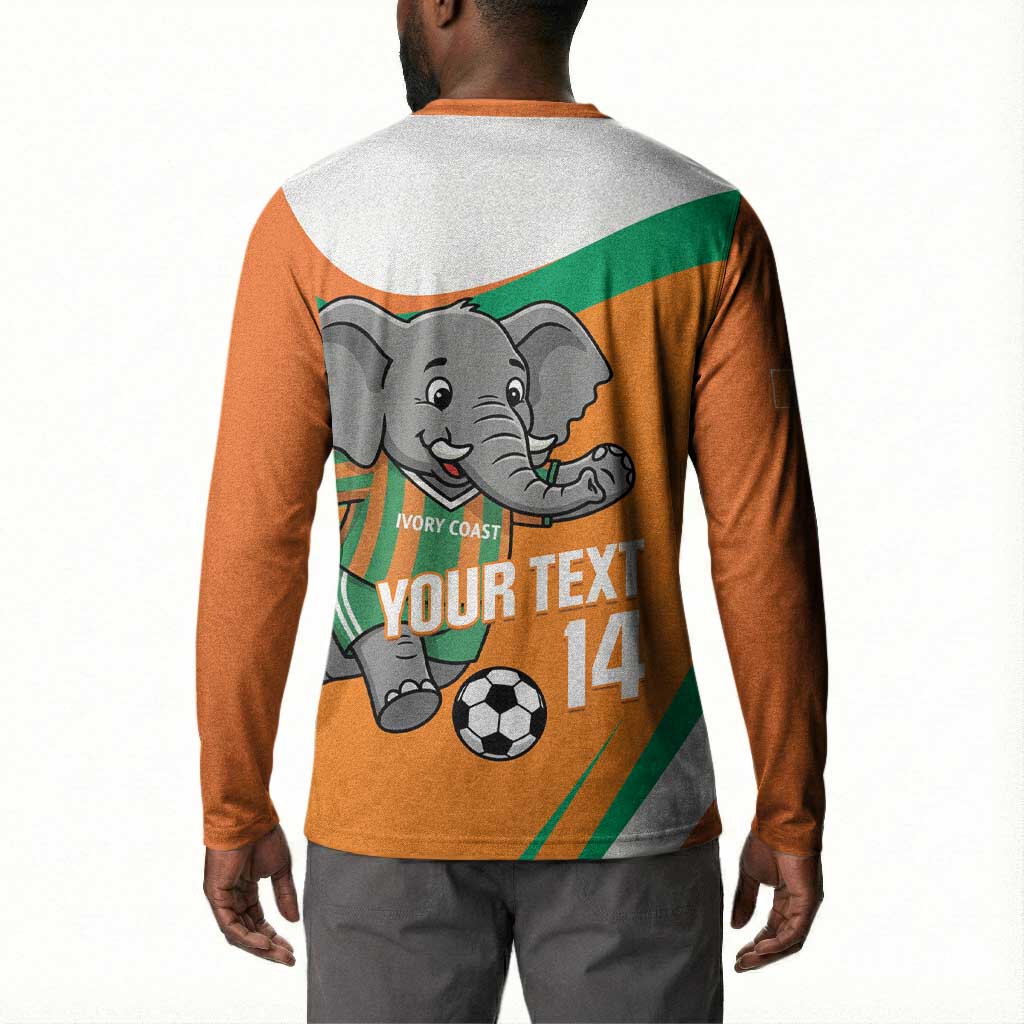 Custom Ivory Coast Football Button Sweatshirt 2026 Allez Les Elephants Cute Mascot