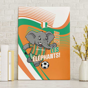 Ivory Coast Football Canvas Wall Art 2026 Allez Les Elephants Cute Mascot - African Pride