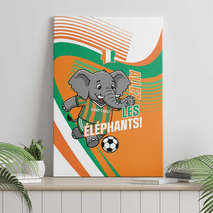 Ivory Coast Football Canvas Wall Art 2026 Allez Les Elephants Cute Mascot - African Pride