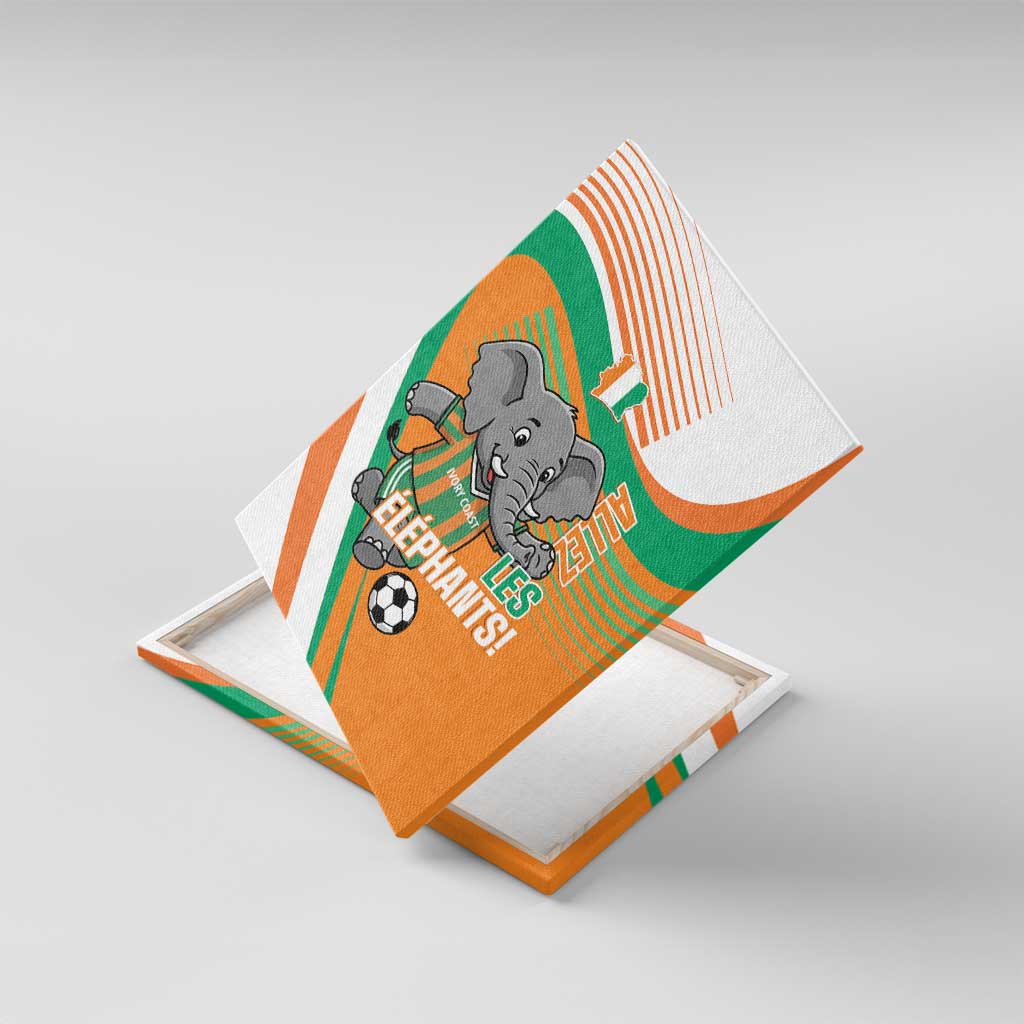 Ivory Coast Football Canvas Wall Art 2026 Allez Les Elephants Cute Mascot - African Pride