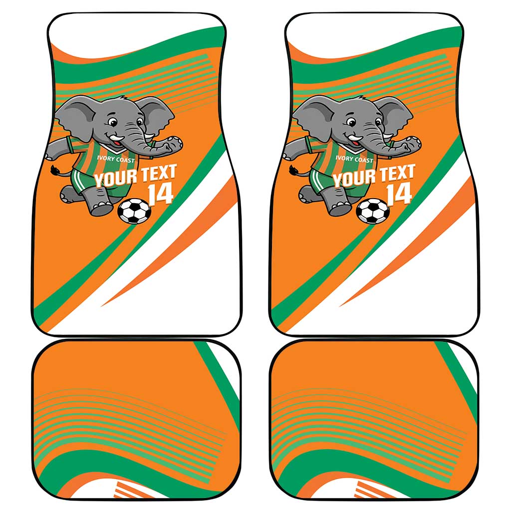 Custom Ivory Coast Football Car Mats 2026 Allez Les Elephants Cute Mascot - African Pride