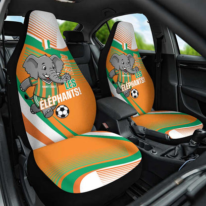 Ivory Coast Football Car Seat Cover 2026 Allez Les Elephants Cute Mascot - African Pride