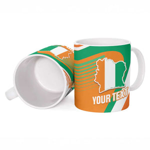 Custom Ivory Coast Football Ceramic Mug 2026 Allez Les Elephants Cute Mascot - African Pride