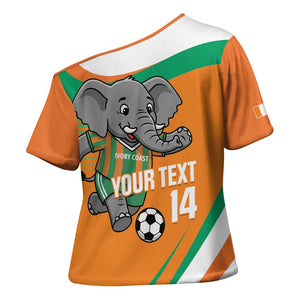 Custom Ivory Coast Football Cross Shoulder Shirt 2026 Allez Les Elephants Cute Mascot - African Pride