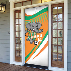 Custom Ivory Coast Football Door Cover 2026 Allez Les Elephants Cute Mascot - African Pride