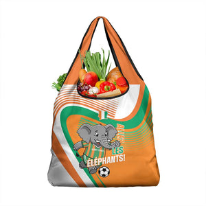 Ivory Coast Football Grocery Bag 2026 Allez Les Elephants Cute Mascot - African Pride