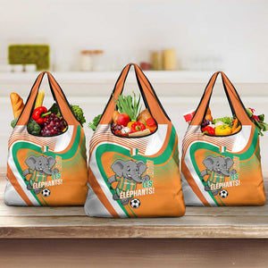 Ivory Coast Football Grocery Bag 2026 Allez Les Elephants Cute Mascot - African Pride