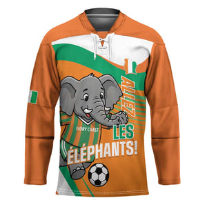 Custom Ivory Coast Football Hockey Jersey 2026 Allez Les Elephants Cute Mascot - African Pride