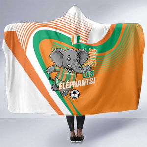 Ivory Coast Football Hooded Blanket 2026 Allez Les Elephants Cute Mascot - African Pride