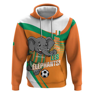 Custom Ivory Coast Football Hoodie 2026 Allez Les Elephants Cute Mascot - African Pride