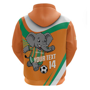 Custom Ivory Coast Football Hoodie 2026 Allez Les Elephants Cute Mascot - African Pride