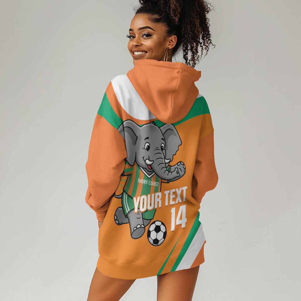 Custom Ivory Coast Football Hoodie Dress 2026 Allez Les Elephants Cute Mascot - African Pride
