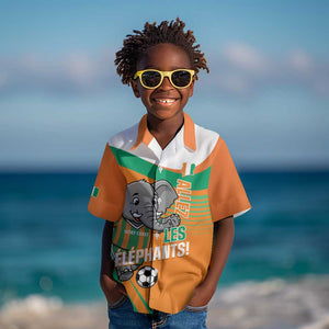 Custom Ivory Coast Football Kid Hawaiian Shirt 2026 Allez Les Elephants Cute Mascot LT14