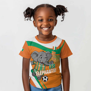 Custom Ivory Coast Football Kid T shirt 2026 Allez Les Elephants Cute Mascot LT14