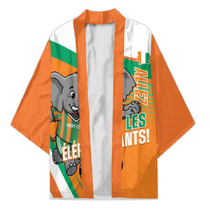 Custom Ivory Coast Football Kimono 2026 Allez Les Elephants Cute Mascot - African Pride