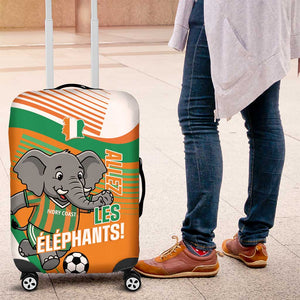 Ivory Coast Football Luggage Cover 2026 Allez Les Elephants Cute Mascot - African Pride