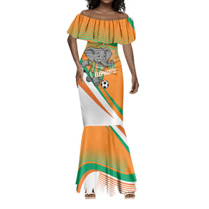 Custom Ivory Coast Football Mermaid Dress 2026 Allez Les Elephants Cute Mascot LT14