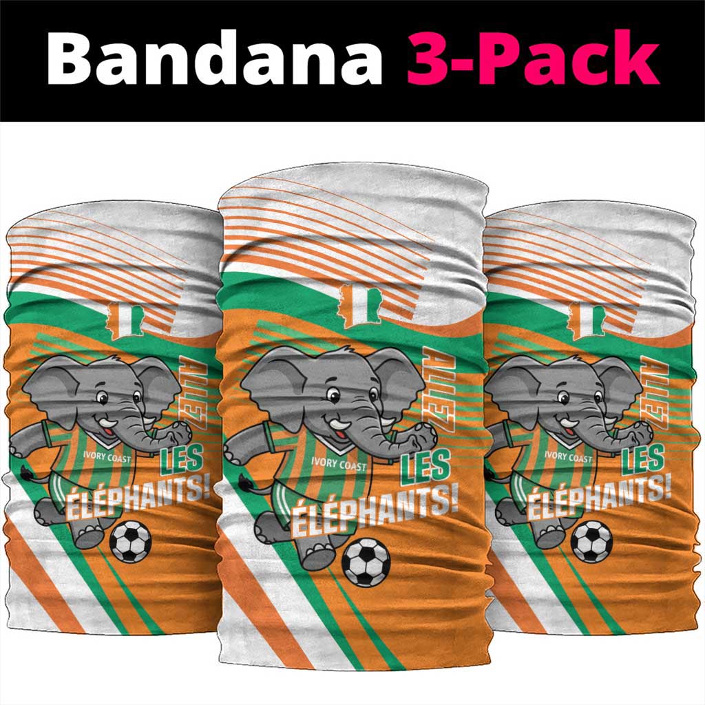 Ivory Coast Football Neck Gaiter 2026 Allez Les Elephants Cute Mascot - African Pride